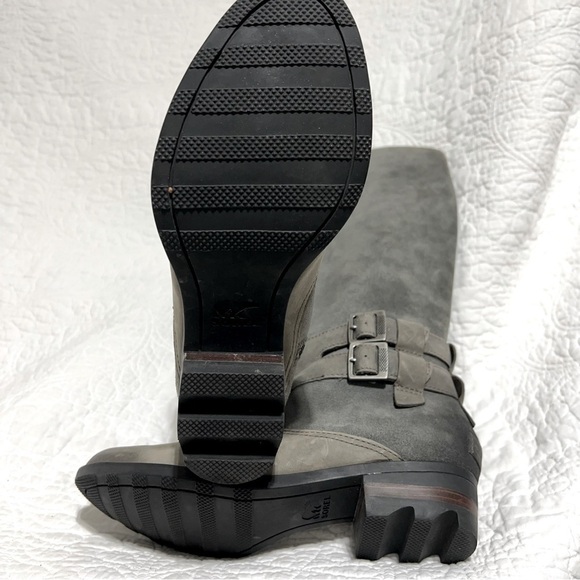 SOREL Lolla ll Waterproof Tall Distressed Grey Leather Boots, Size 7.5 - Picture 11 of 15